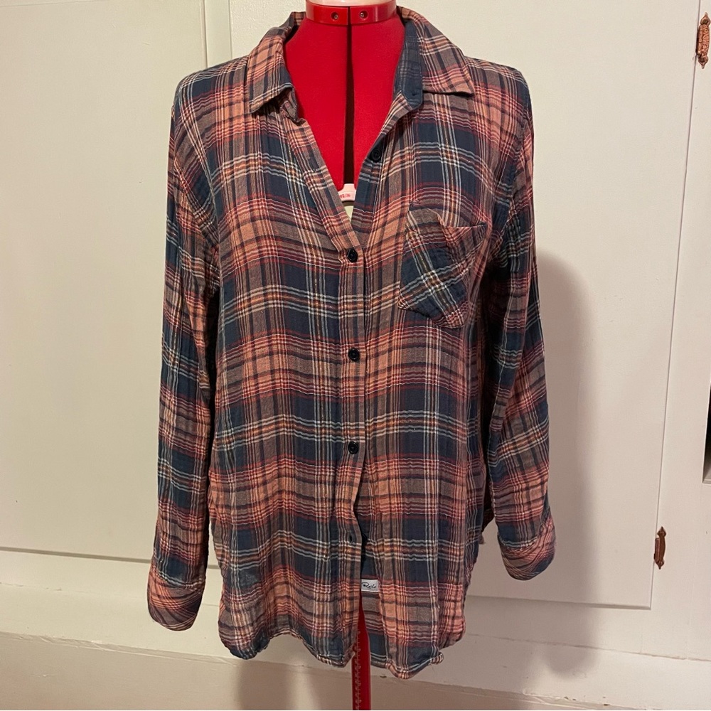 Rails Jerrah Long Sleeve Plaid Button Up With Met… - image 1